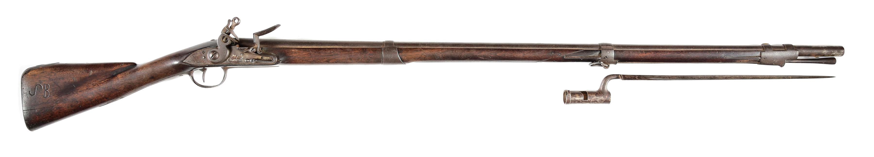 (A) A RARE FRENCH M1763 MUSKET MARKED TO THE 1ST NEW HAMPSHIRE BATTALION, WITH BAYONET.