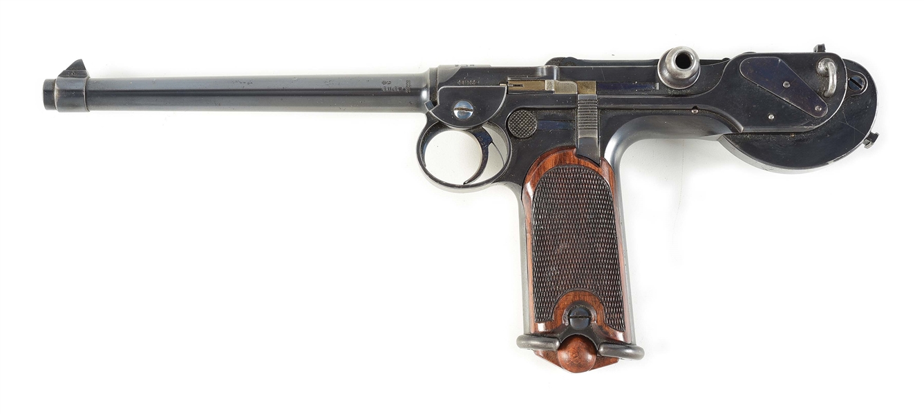 (A) BORCHARDT C93 SEMI-AUTOMATIC PISTOL MANUFACTURED BY LOEWE  WITH HOLSTER.