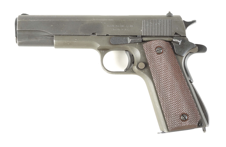 (C) EXCELLENT ITHACA GUN COMPANY 1911A1 .45 ACP SEMI-AUTOMATIC PISTOL (1945).