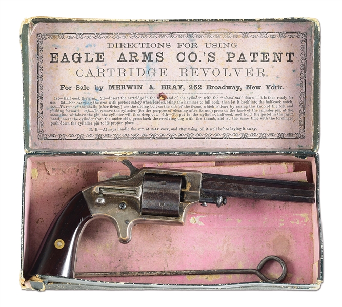 (A) EAGLE ARMS NO. 1 .30 CALIBER SIX SHOOTER POCKET REVOLVER WITH BOX.
