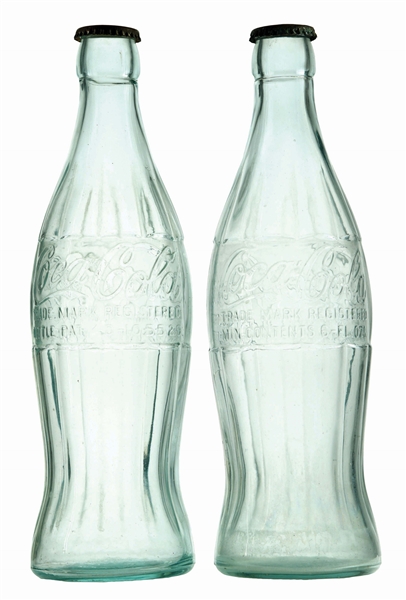 LOT OF TWO: COCA COLA GLASS DISPLAY BOTTLES. 