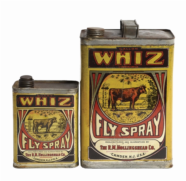LOT OF TWO: WHIZ FLY SPRAY CAN ONE GALLON & ONE QUART CANS. 