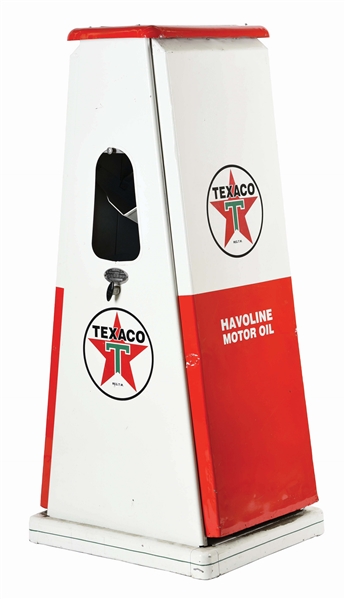 SELOIL OIL CAN DISPLAY SERVICE CABINET RESTORED IN TEXACO MOTOR OIL. 