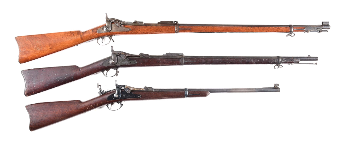 (A) LOT OF 3: SPRINGFIELD TRAPDOOR RIFLES.