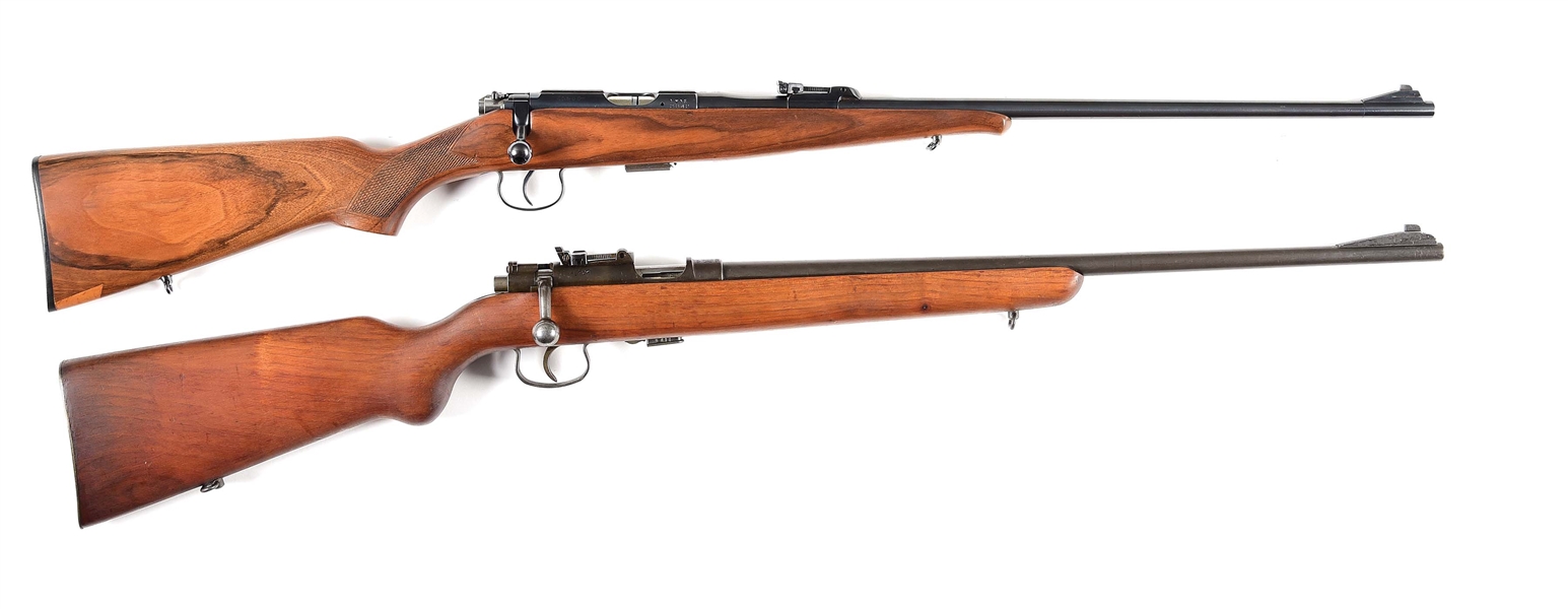 (M+C) LOT OF 2: .22 BOLT ACTION RIFLES FROM MAUSER AND MANSOURA. 
