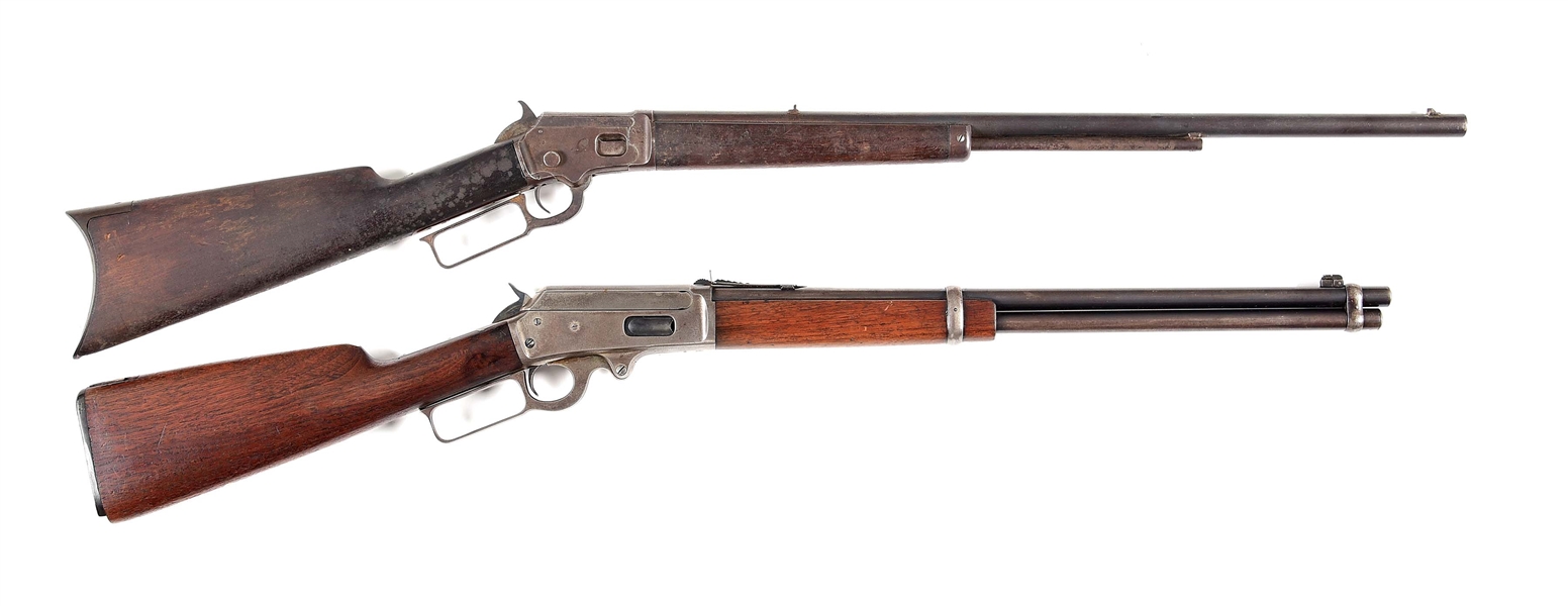 (A) LOT OF 2: MARLIN MODEL 1891 RIFLE AND MODEL 1893 CARBINE.