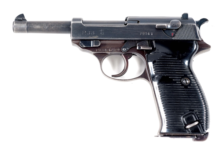 (C) WORLD WAR II NAZI GERMAN WALTHER 1943 P.38 SEMI AUTOMATIC PISTOL WITH HOLSTER.