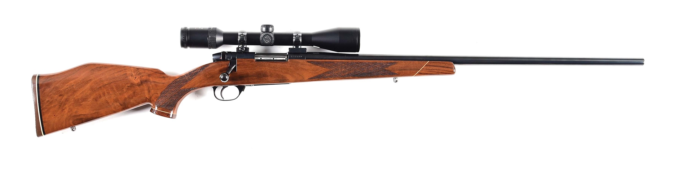 (M) WEATHERBY MARK V BOLT ACTION .224 WEATHERBY MAGNUM RIFLE WITH SCOPE.
