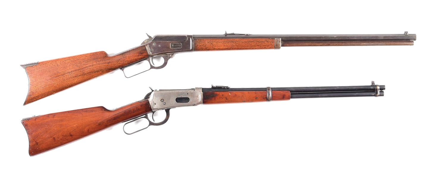 (C+A) LOT OF TWO LEVER ACTION RIFLES: MARLIN MODEL 1894 AND WINCHESTER MODEL 1894