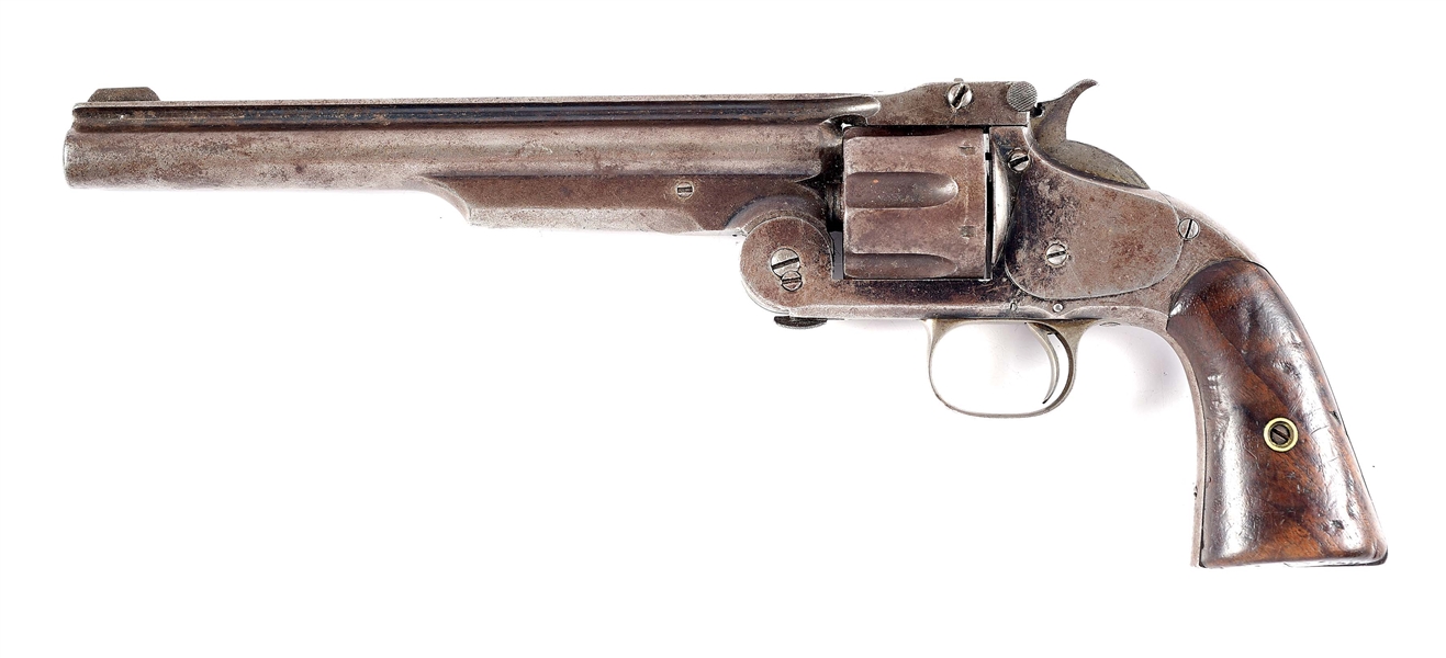 (A) SMITH AND WESSON NUMBER THREE AMERICAN SINGLE ACTION REVOLVER.