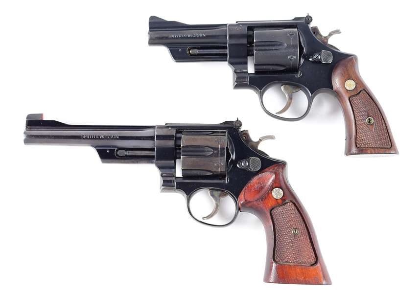 (C+M) LOT OF 2: SMITH & WESSON MODEL 28 HIGHWAY PATROLMAN AND MODEL 27-2 DOUBLE ACTION REVOLVERS.