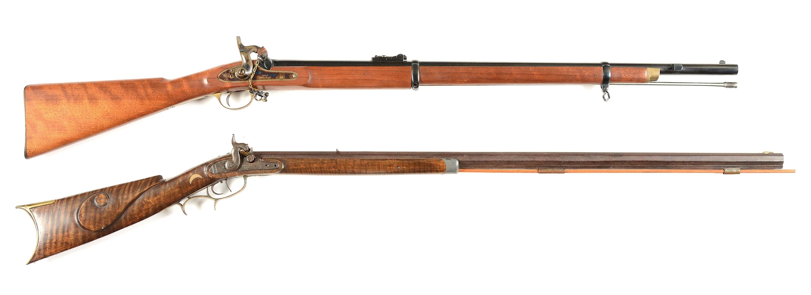 (A) LOT OF 2: ENFIELD AND KETLAND PERCUSSION RIFLES.