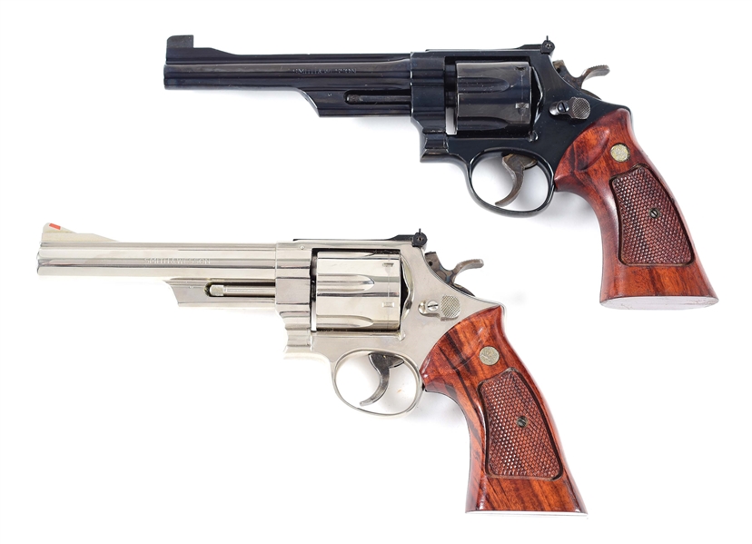 (M) LOT OF 2: SMITH & WESSON MODEL 24-3 AND 57 DOUBLE ACTION REVOLVER.