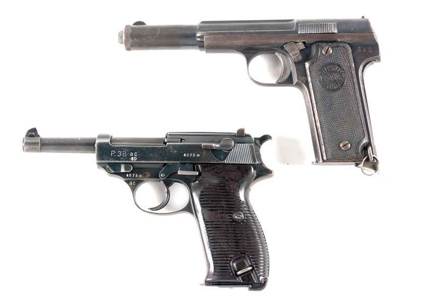 (C) LOT OF TWO: ASTRA MODEL 1921 CHILEAN NAVY CONTRACT & WALTHER P.38 "AC40" CODE SEMI-AUTOMATIC PISTOLS.