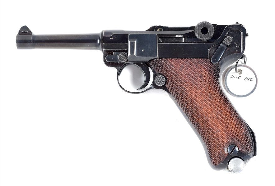 (C) MAUSER BYF 1940 LUGER SEMI AUTOMATIC PISTOL NO SERIAL NUMBERS.