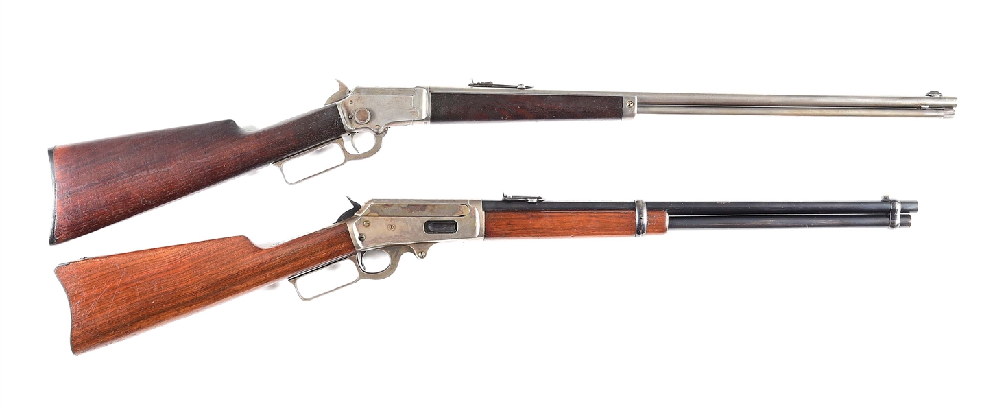 (M+A) LOT OF TWO LEVER ACTION RIFLES: MARLIN MODEL 1897 AND 1893 