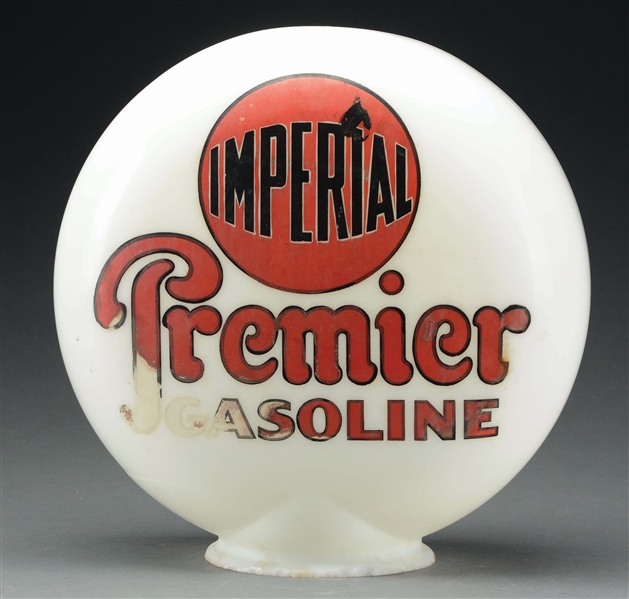 IMPERIAL PREMIER GASOLINE ONE PIECE BAKED GLOBE.