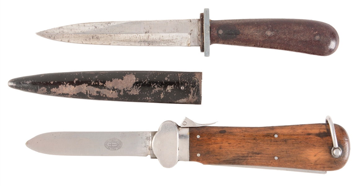 LOT OF 2: GERMAN WWII PUMA FIGHTING KNIFE AMD LUFTWAFFE GRAVITY KNIFE