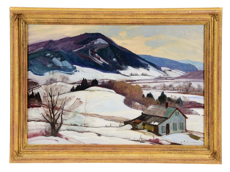 ALDRO THOMPSON HIBBARD (AMERICAN 1886 - 1972) WINTER NEAR GLEBE MOUNTAIN, VERMONT.