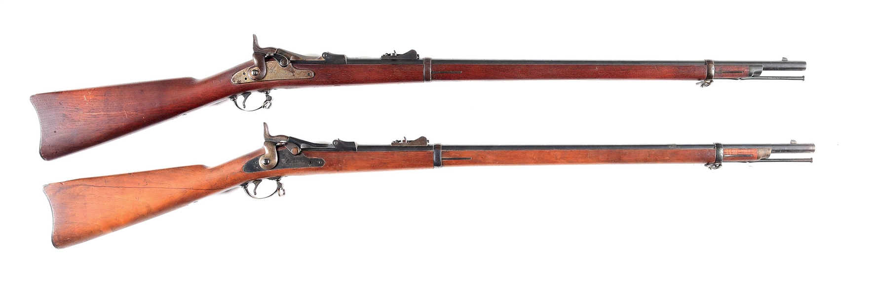 (A) LOT OF TWO SPRINGFIELD MODEL 1873 TRAPDOOR .45-70 RIFLES 