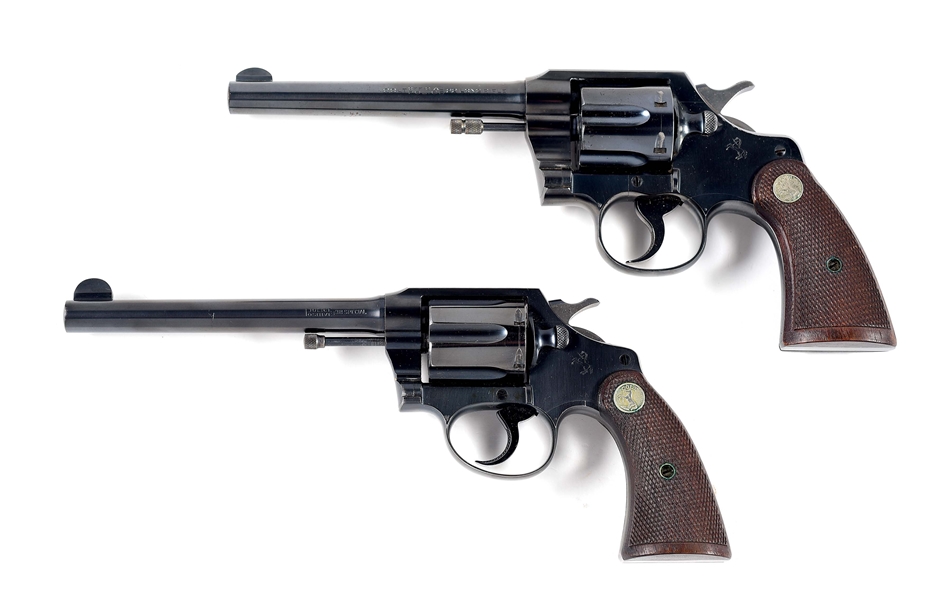 (C) LOT OF TWO: COLT OFFICIAL POLICE AND POLICE POSITIVE REVOLVERS.