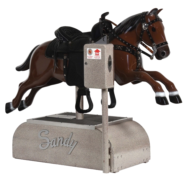 25¢ MODEL 600 "SANDY" HORSE RIDE ON.