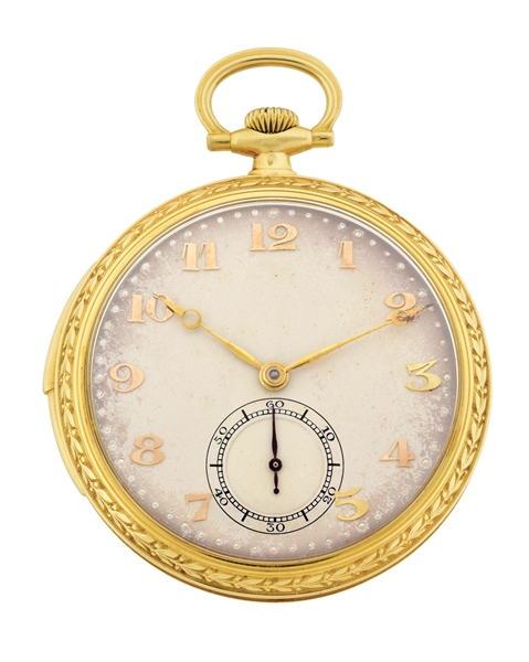 18K GOLD SWISS MINUTE REPEATING O/F POCKET WATCH.