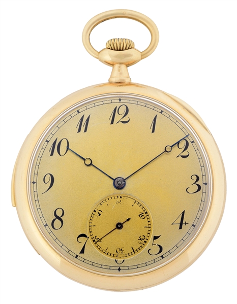 18K GOLD WEIL FRERES SWISS MINUTE REPEATING O/F POCKET WATCH. 