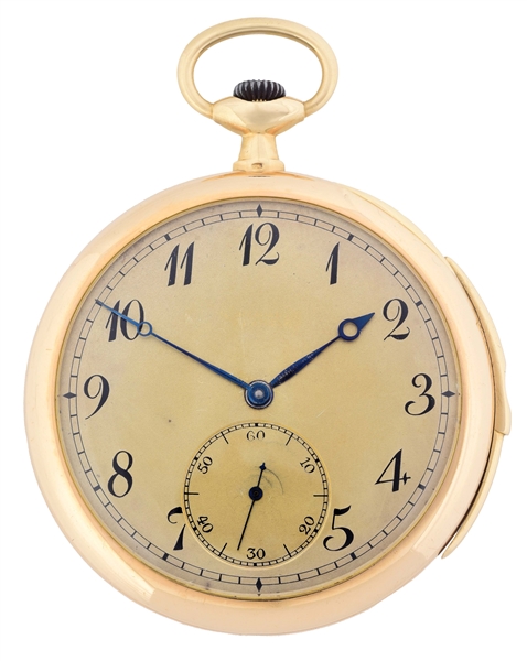 18K GOLD E. GUBELIN SWISS MINUTE REPEATING O/F POCKET WATCH. 