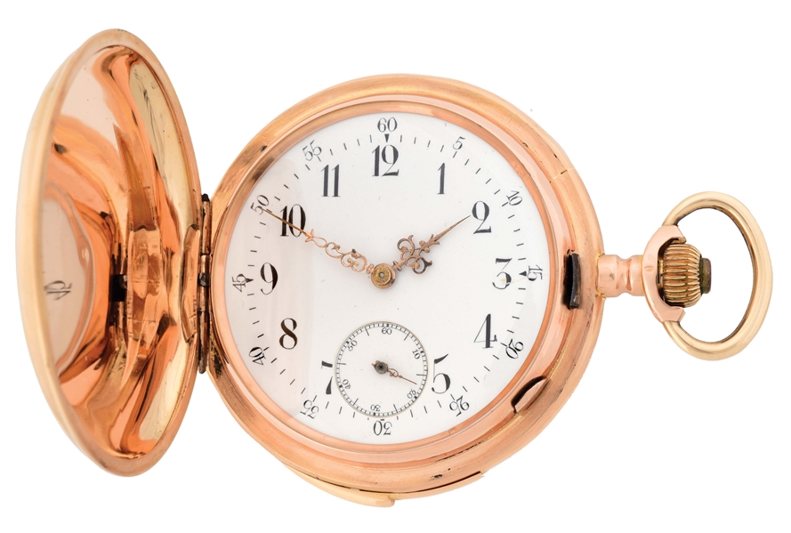 18K PINK GOLD LECOULTRE & CO, WEIL FRERES, QUARTER REPEATING H/C POCKET WATCH. 