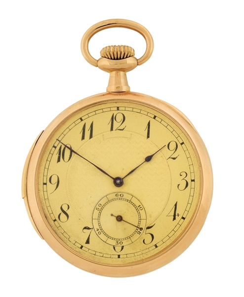 18K GOLD GOLAY FILS & STAHL, GENEVE, SWISS MINUTE REPEATING O/F POCKET WATCH CIRCA 1900S.