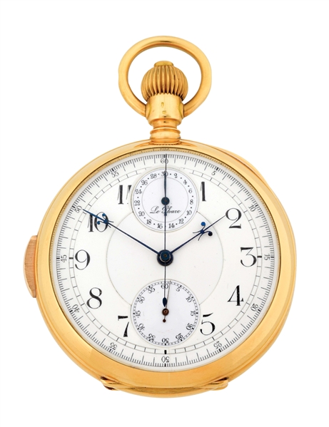 18K GOLD LE PHARE MINUTE REPEATING CHRONOGRAPH O/F POCKET WATCH.