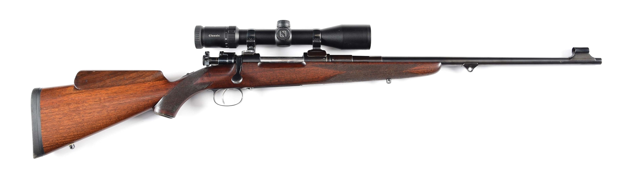 (C) ATTRACTIVE RIGBY BOLT ACTION RIFLE IN .275 RIGBY WITH ZEISS DIAVARI GLASS.