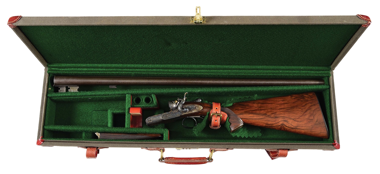 (A) MASTERFULLY RESTORED AND EXCEEDINGLY ATTRACTIVE W&C SCOTT AND SON PREMIER QUALITY 12 GAUGE SIDE BY SIDE SHOTGUN WITH CASE.