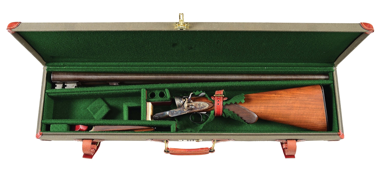(A) WELL RESTORED AND HIGHLY ATTRACTIVE W&C SCOTT AND SON TRAP 10 BORE SHOTGUN WITH CASE.