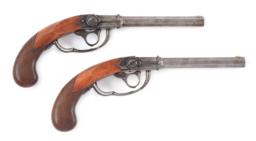 (A) PAIR OF DANISH KAMMERLADER BREECH LOADING PERCUSSION CAVALRY PISTOLS.