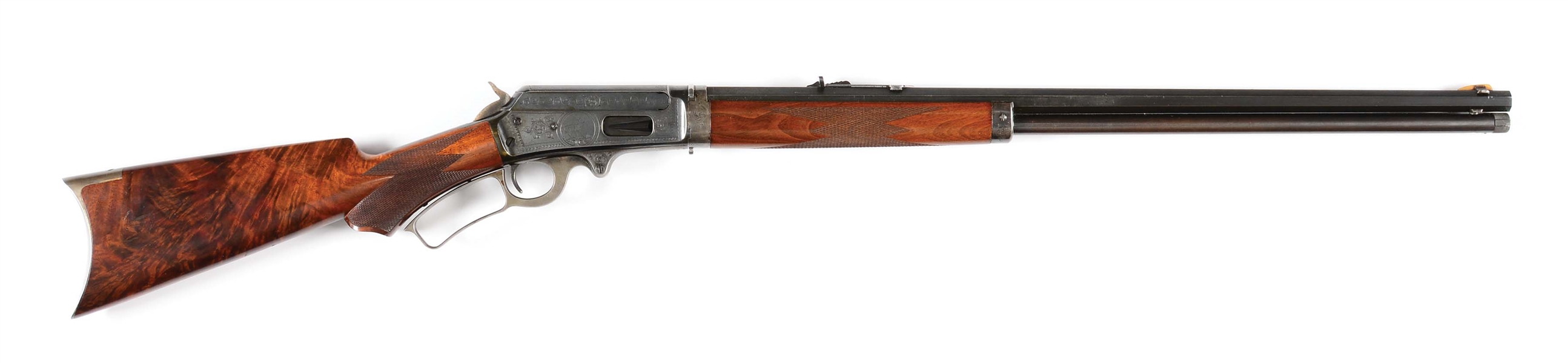 (A) ENGRAVED MARLIN MODEL 1893 LEVER ACTION .30-30 RIFLE.