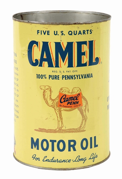 CAMEL PENN MOTOR OIL FIVE QUART CAN.