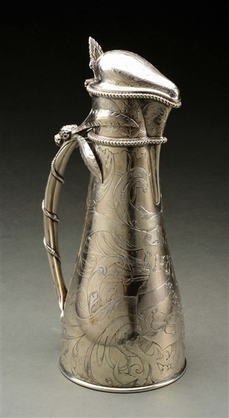 AN AMERICAN STERLING FLAGON.