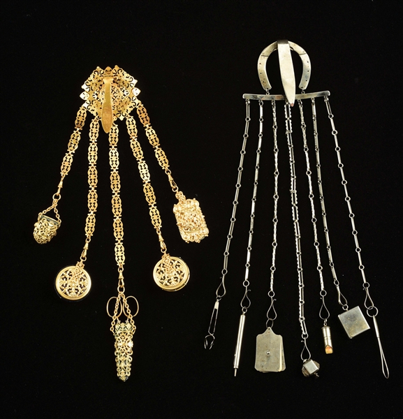 Lot Detail - LOT OF 2: VICTORIAN CHATELAINE.