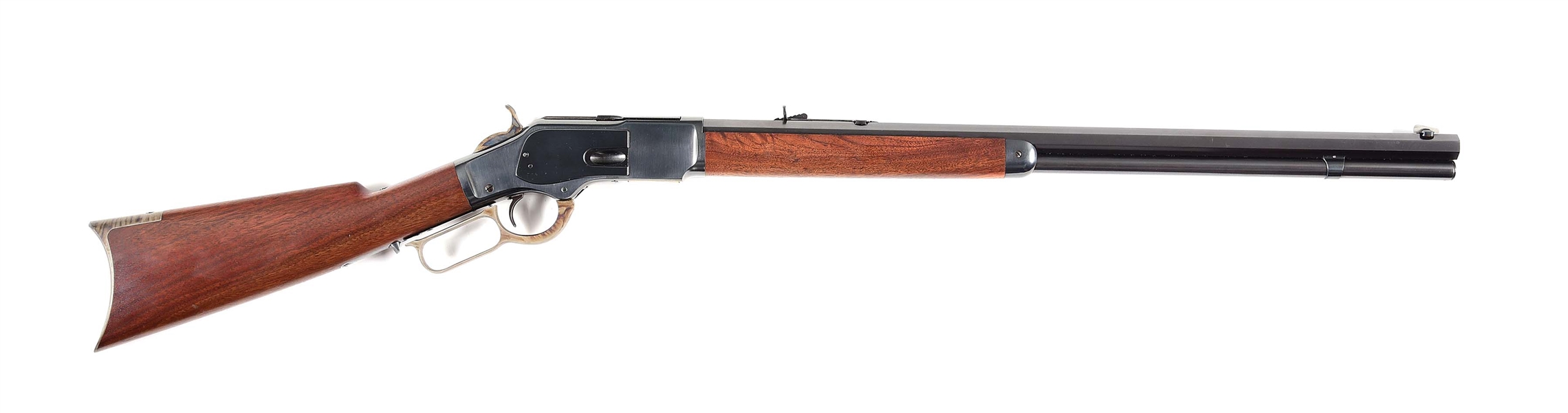 (A) RESTORED WINCHESTER MODEL 1873 LEVER ACTION RIFLE.