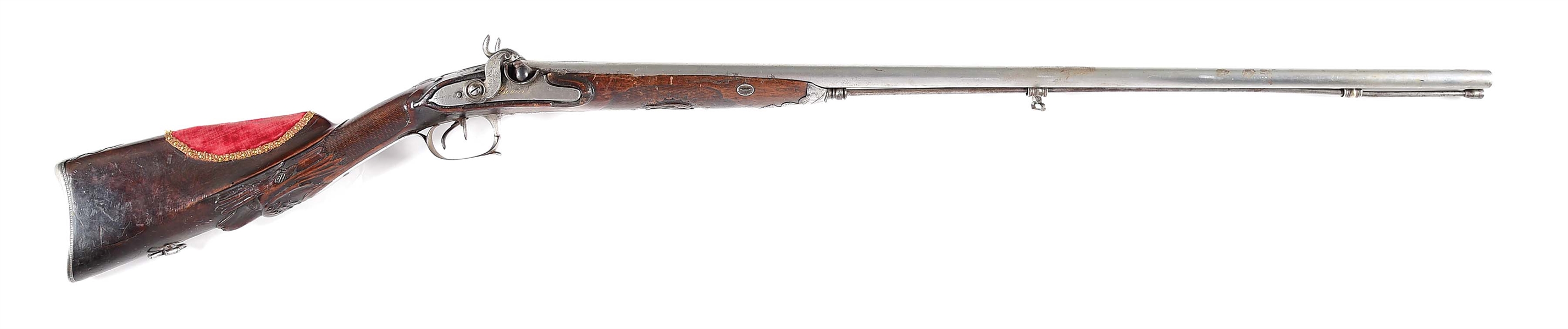 (A) A PERCUSSION SHOTGUN CONVERTED FROM FLINTLOCK BY BOUTET.