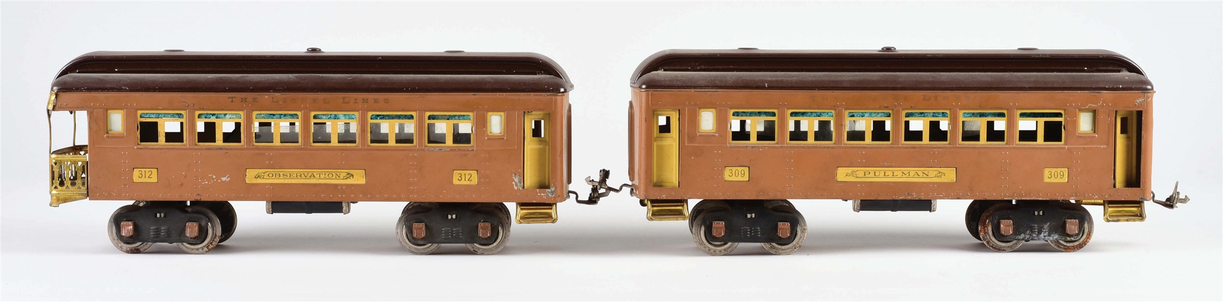 LOT OF 2: LIONEL PRE-WAR STANDARD GAUGE PASSENGER CARS FOR BABY STATE SET.