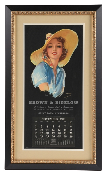 FRAMED CALENDAR FOR BROWN & BIGELOW.