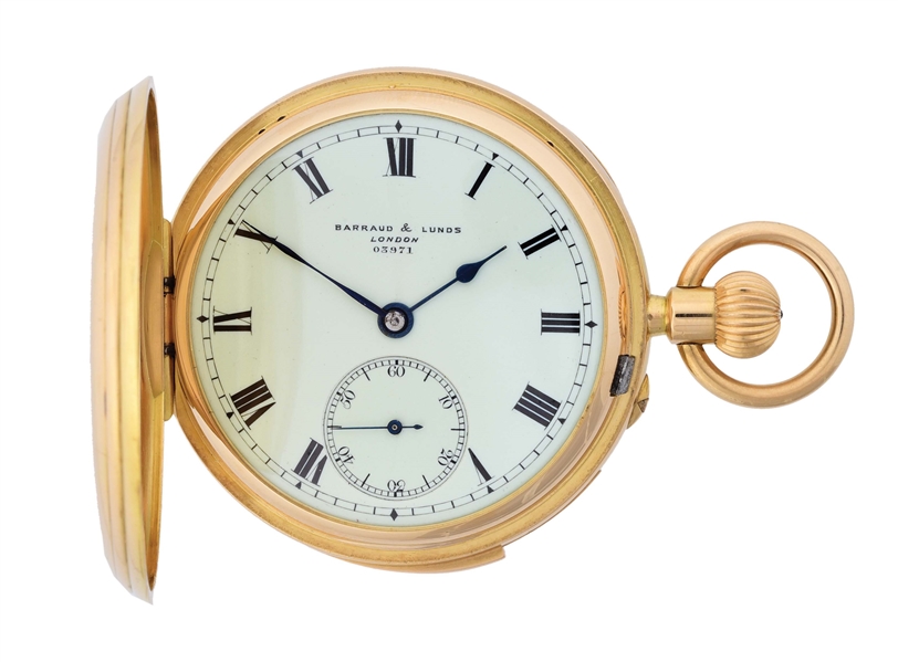 18K GOLD BARRAUD & LUNDS, LONDON MINUTE REPEATING H/C POCKET WATCH. 