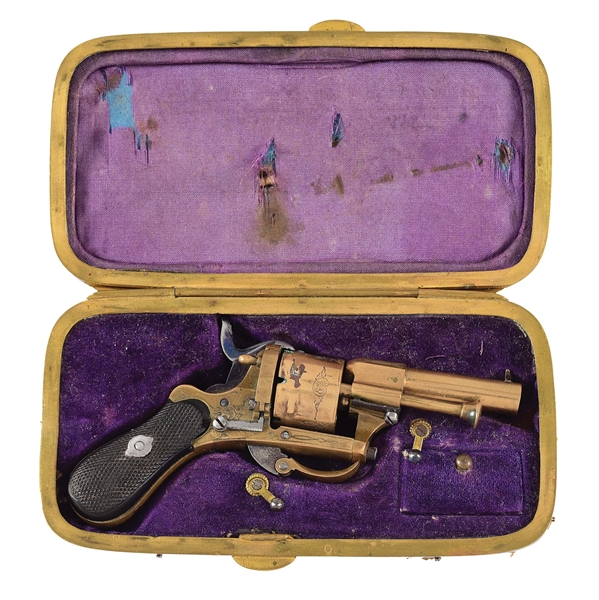 (A) LEFAUCHEUX 5MM PINFIRE REVOLVER WITH CASE