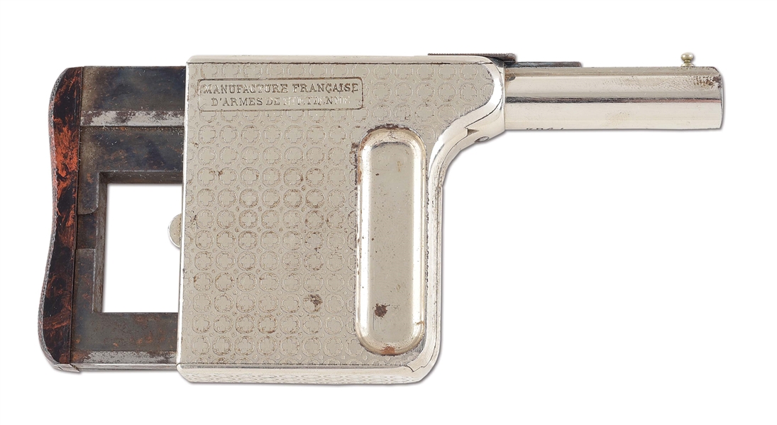 (A) SUPERB MITRAILLEUSE SQUEEZE PISTOL WITH CASE.