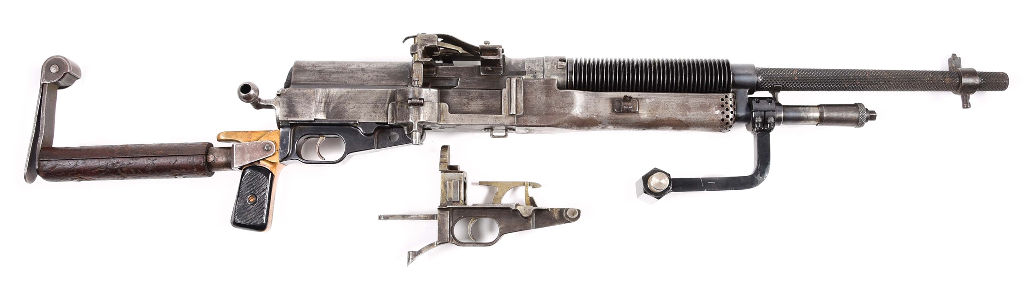 (N) SOUTH AMERICAN CONTRACT HOTCHKISS PORTATIVE MODEL 1910 MACHINE GUN WITH SHOULDER EXTENSION (CURIO AND RELIC).