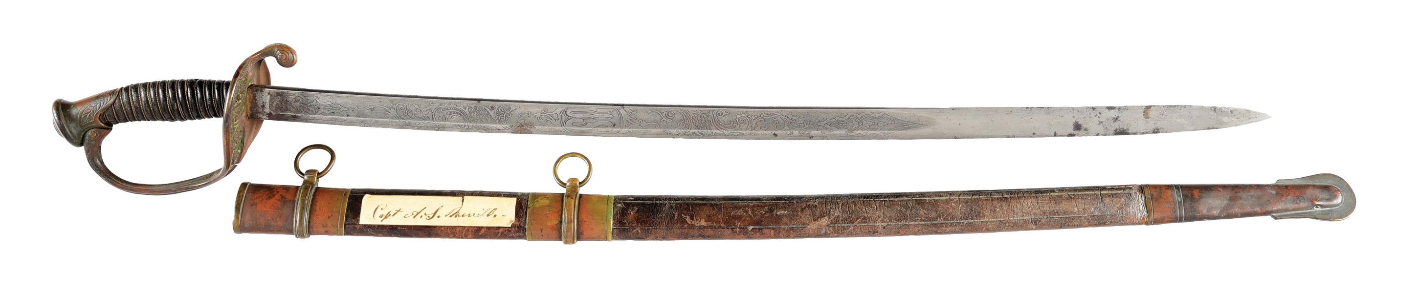 IDENTIFIED THIRD MAINE OFFICERS SWORD: DIED OF WOUNDS AT SPOTTSYLVANIA. 