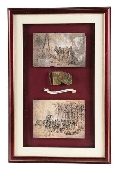 FRAMED EAGLE BUCKLE FROM BATTLE OF THE WILDERNESS.